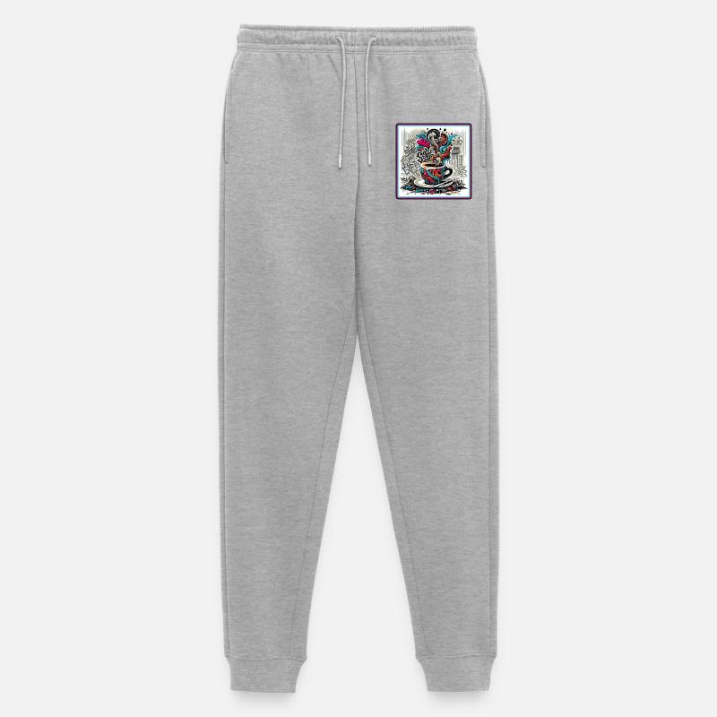 Espresso Graffiti - Pantaloni da jogging ecologici premium da uomo - grigio melange