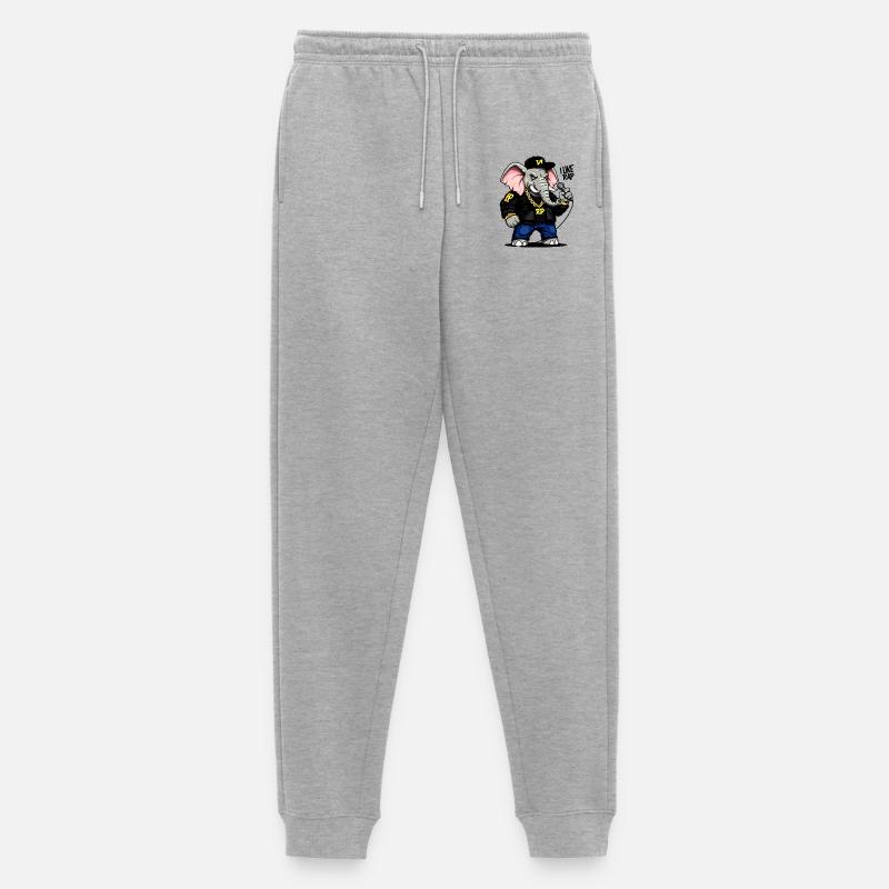 Rapper-Elefant: einzigartiger urbaner Style! - Männer Premium Bio Jogginghose - Grau meliert