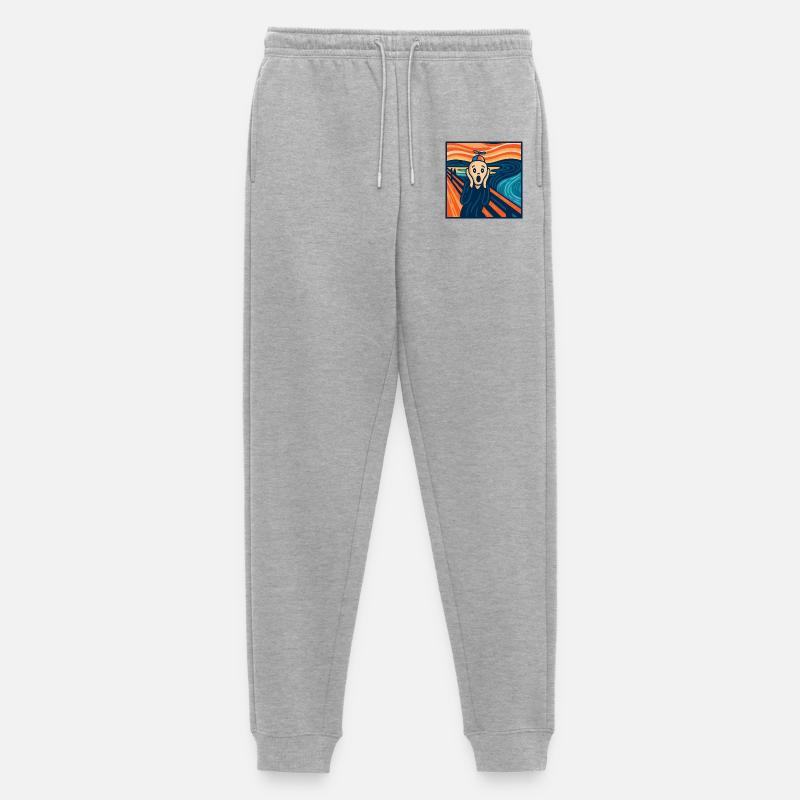 Der (fast) heitere Scream - Männer Premium Bio Jogginghose - Grau meliert