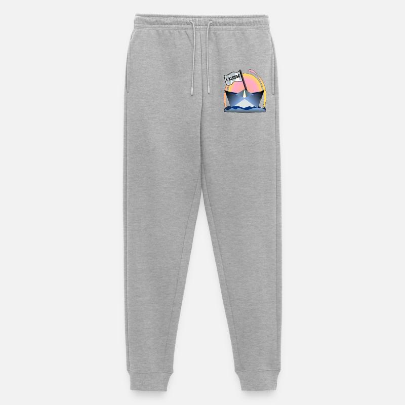 Einschulung Schulanfang Papierboot - Männer Premium Bio Jogginghose - Grau meliert