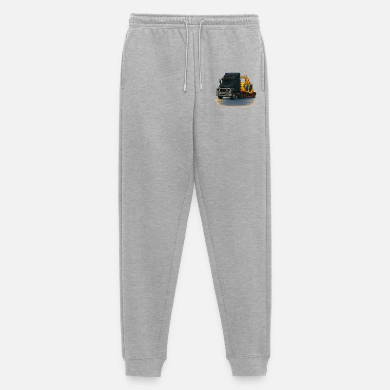 Abschleppwagen mit Kran Illustration - Männer Premium Bio Jogginghose - Grau meliert