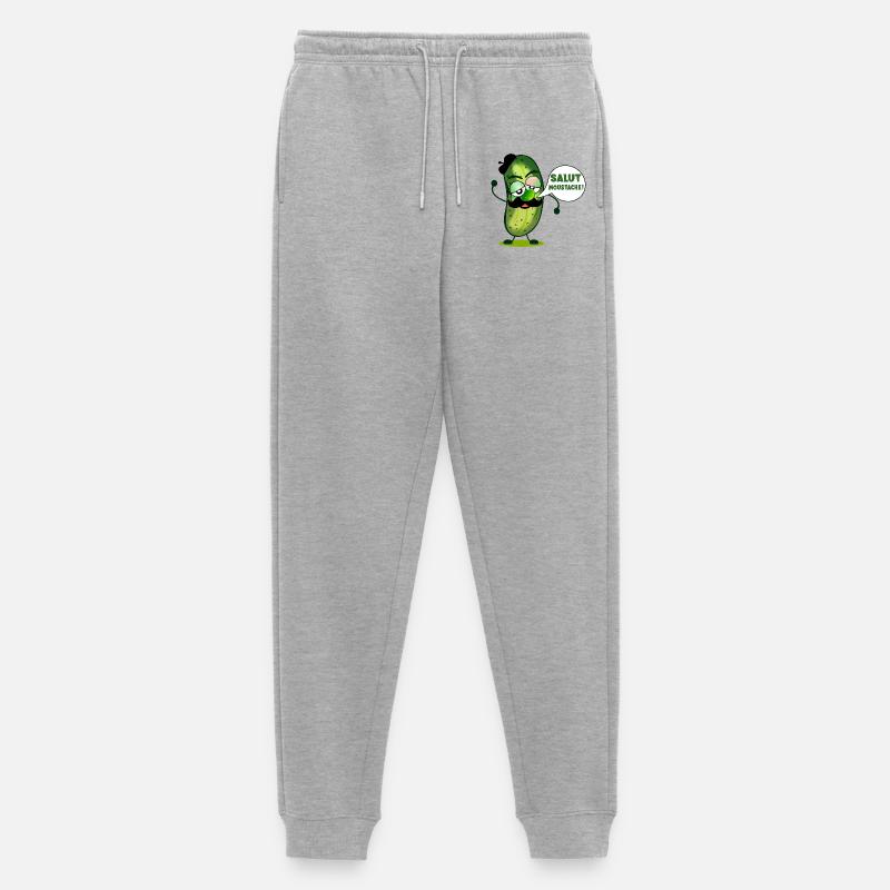 HALLO SCHNURRBART GURKEN - Männer Premium Bio Jogginghose - Grau meliert