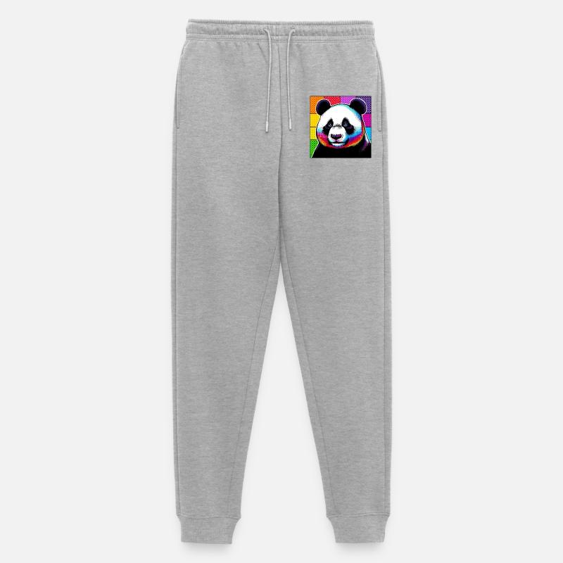 Panda - Männer Premium Bio Jogginghose - Grau meliert