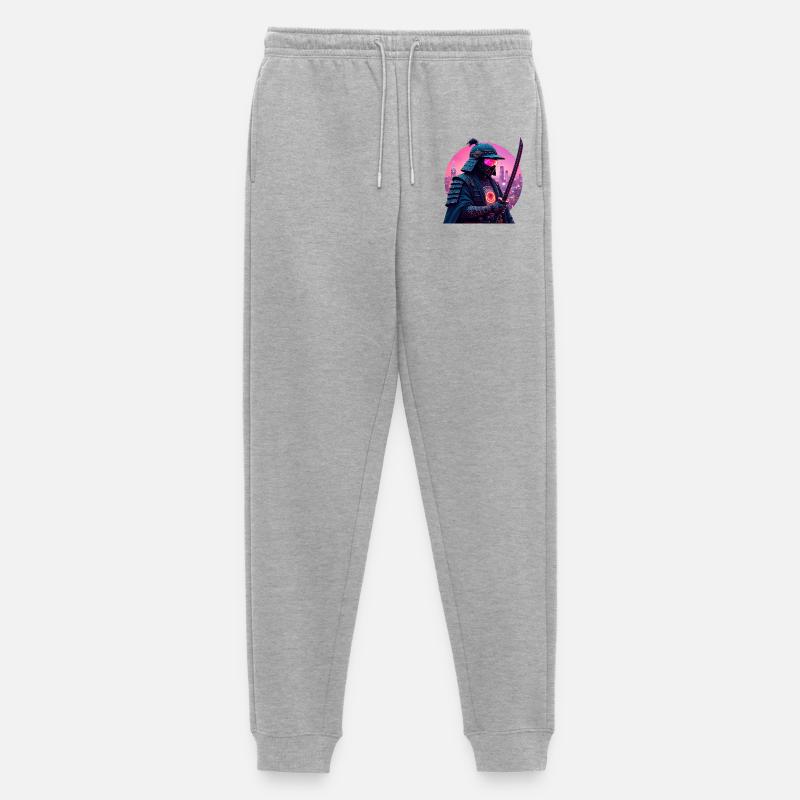 Cyber Samurai - Männer Premium Bio Jogginghose - Grau meliert