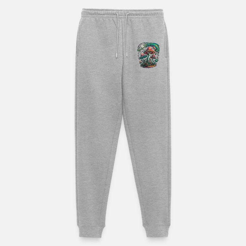 Psychedelische kosmische Pilze Kunstwerk - Männer Premium Bio Jogginghose - Grau meliert