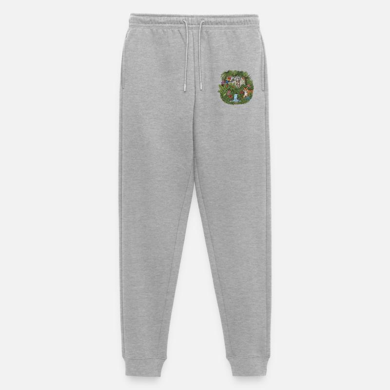 Tropischer Dschungelb underestimated Tiermix - Männer Premium Bio Jogginghose - Grau meliert