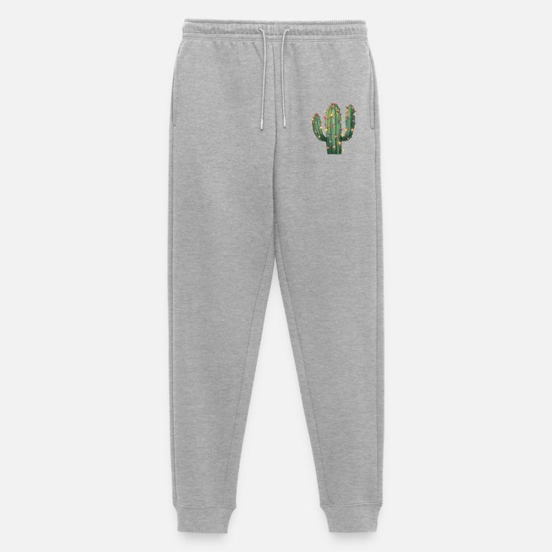 Weihnachtskaktus – Prickly but Festive - Männer Premium Bio Jogginghose - Grau meliert
