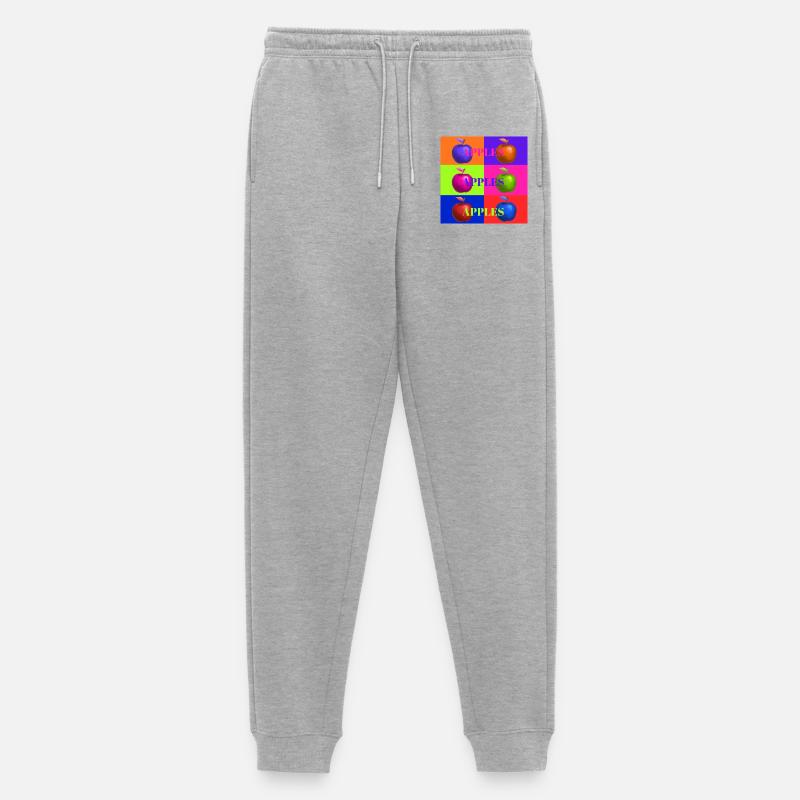 Pop Art Apfel Collage Design - Männer Premium Bio Jogginghose - Grau meliert