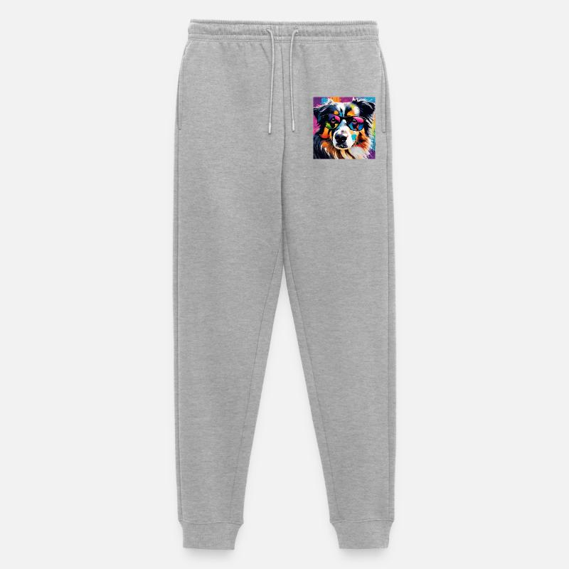 Australian Shepherd bunt Aussi - Männer Premium Bio Jogginghose - Grau meliert