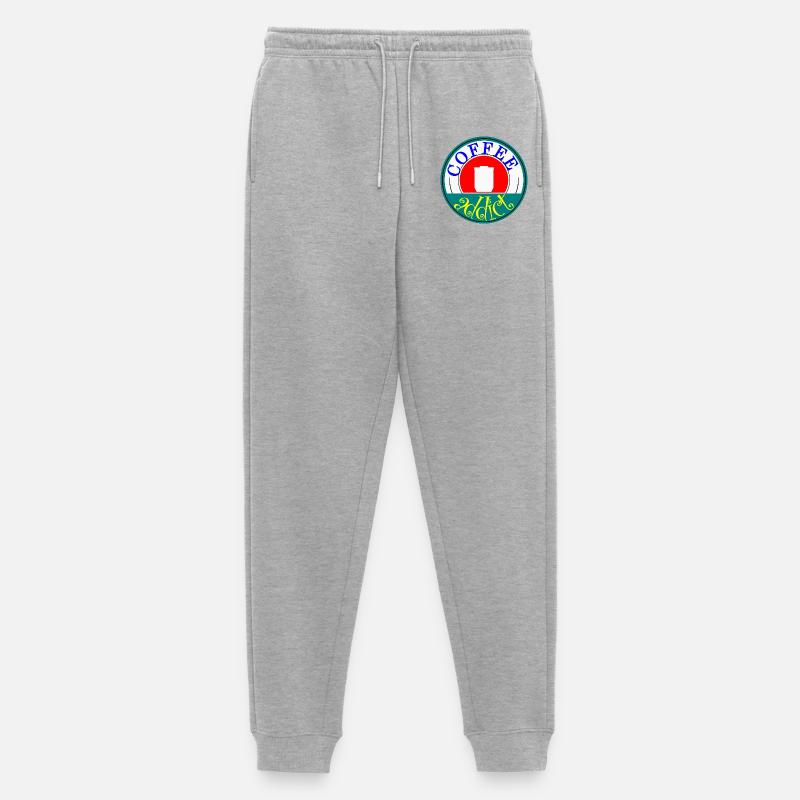 Coffee Addict Retro Abzeichen Design - Männer Premium Bio Jogginghose - Grau meliert