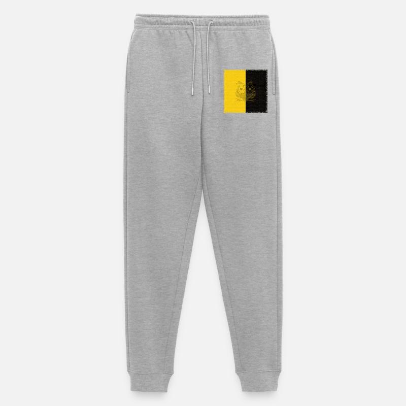 VAMNE Buchstabeneule - Männer Premium Bio Jogginghose - Grau meliert