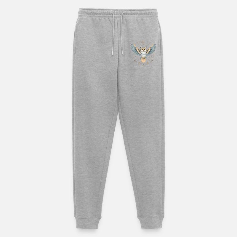Boho Eule - Männer Premium Bio Jogginghose - Grau meliert