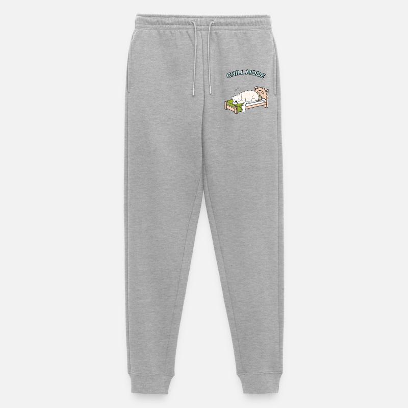 Einfach mal Chillen – Schlafender Bär - Männer Premium Bio Jogginghose - Grau meliert