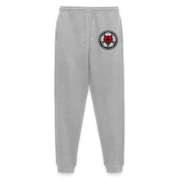 Lutheran Rose - Men's Premium Organic Joggers - heather grey - Front - Thijin (182cm)