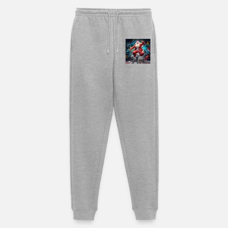 Weihnachtsmann Graffiti Sprung Breakdance - Männer Premium Bio Jogginghose - Grau meliert