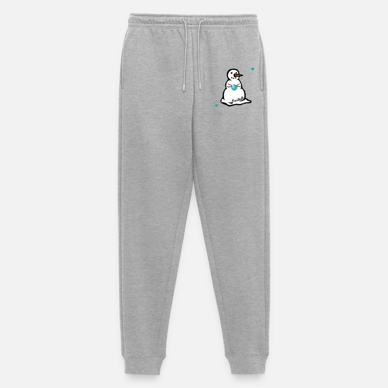 Winter Handball Kinder Schneemann - Männer Premium Bio Jogginghose - Grau meliert