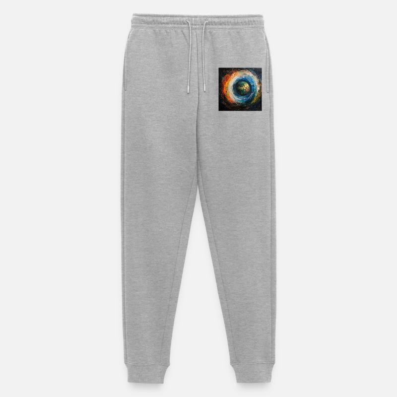 Erdwelt im Farbwirbel - Männer Premium Bio Jogginghose - Grau meliert