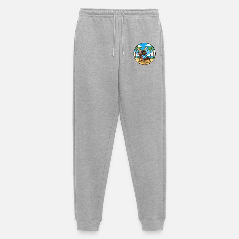 Coole Moose Beach Vacation Summer Vibes - Männer Premium Bio Jogginghose - Grau meliert