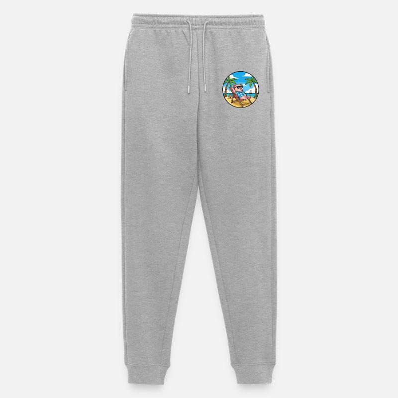 Cool Pig Beach Vacation Summer Vibes - Männer Premium Bio Jogginghose - Grau meliert