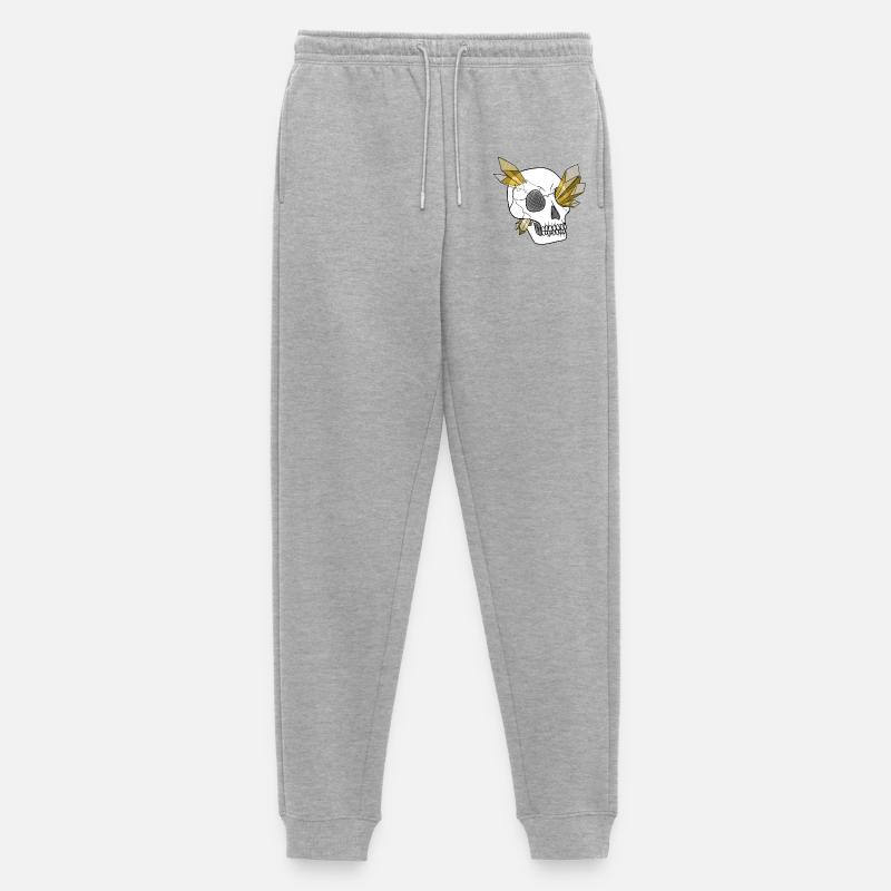 Kristallschädel - Mensch (von Leni Riosa) - Männer Premium Bio Jogginghose - Grau meliert