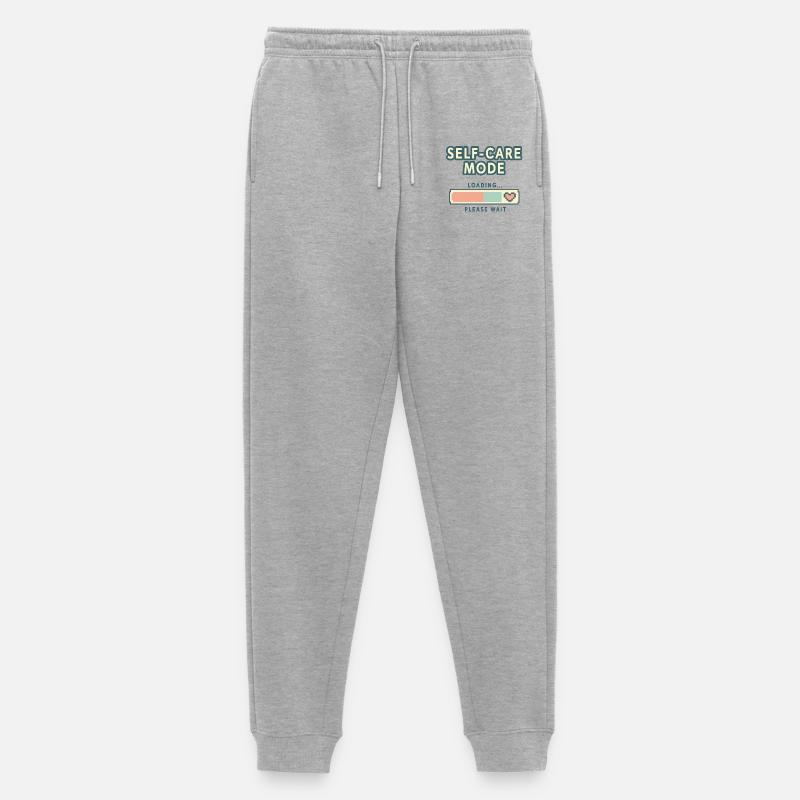 Self-Care Mode Loading - Retro Pixel Edition - Männer Premium Bio Jogginghose - Grau meliert