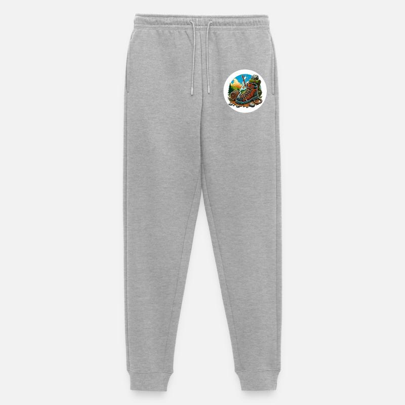 Qualmender Wanderschuh - Männer Premium Bio Jogginghose - Grau meliert