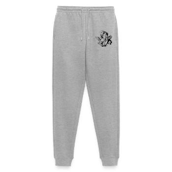 Pizza Angel – Cherub with pizza slice - Men's Premium Organic Joggers - heather grey - Front - Thijin (182cm)