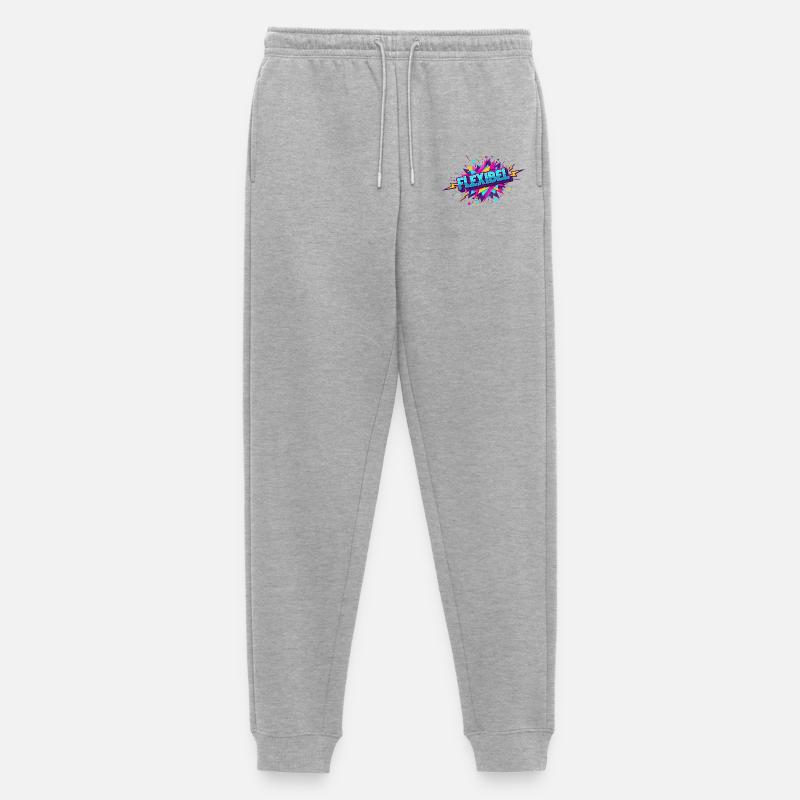 Flexibel Comic Neon Explosion - Männer Premium Bio Jogginghose - Grau meliert