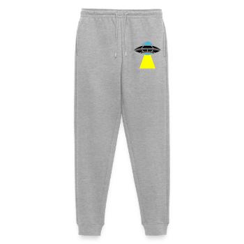 UFO Alien Spaceship Light - Men's Premium Organic Joggers - heather grey - Front - Thijin (182cm)
