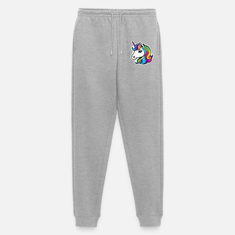 Helles Regenbogen-Einhorn - Männer Premium Bio Jogginghose - Grau meliert
