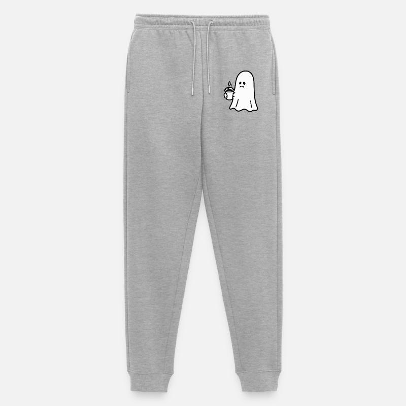 Geist Kaffee Halloween Süßes oder Saures - Männer Premium Bio Jogginghose - Grau meliert