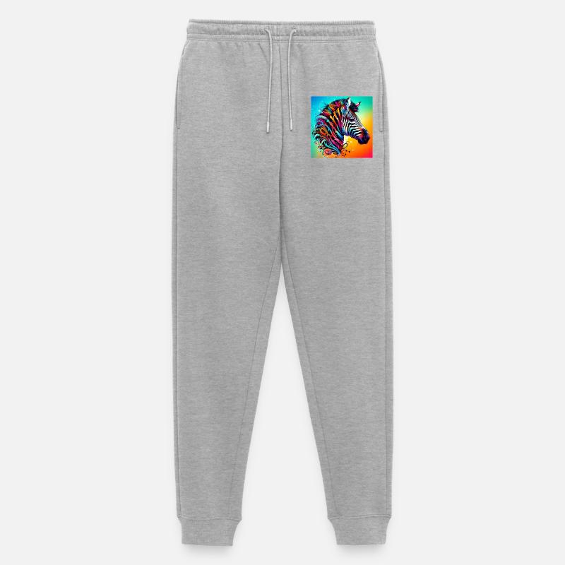 Zebra - Männer Premium Bio Jogginghose - Grau meliert