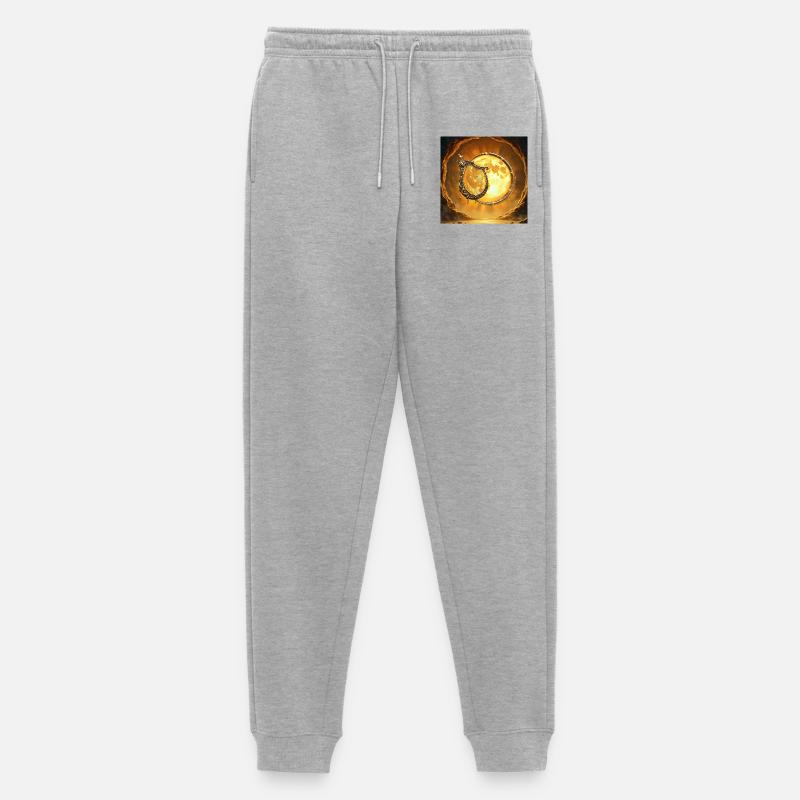Luna d'Oro e Arpa Ornamentale - Pantaloni da jogging ecologici premium da uomo - grigio melange