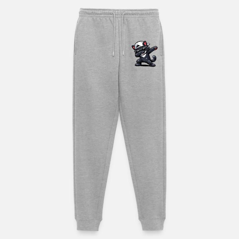 Dabbing Cat - Männer Premium Bio Jogginghose - Grau meliert
