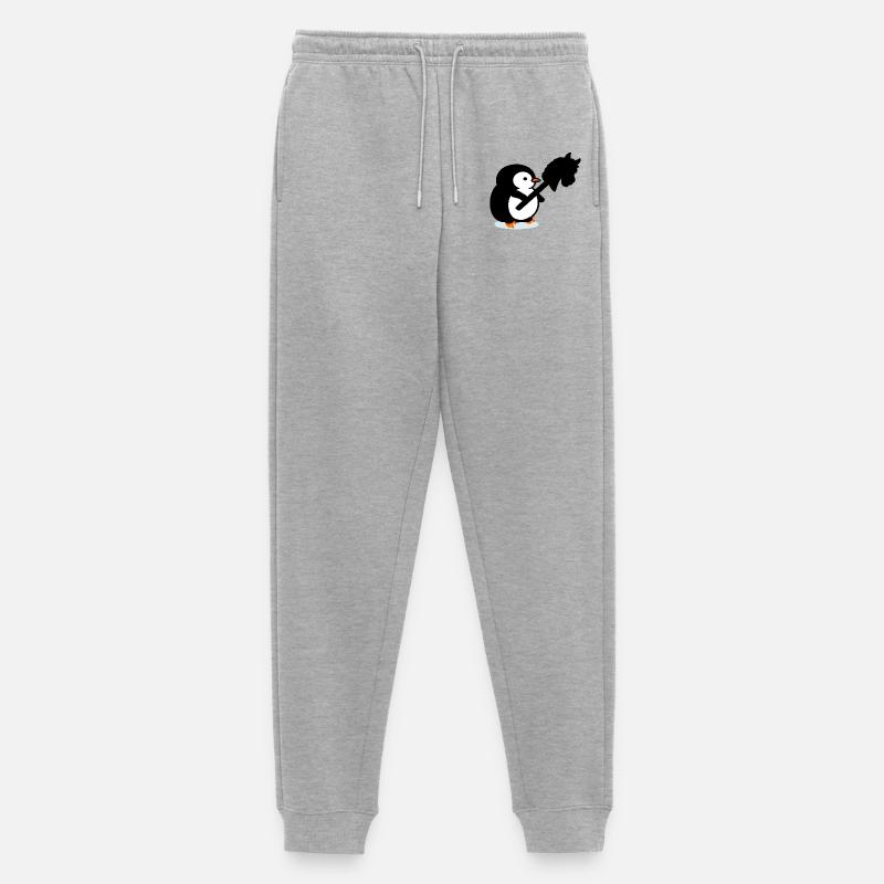 Hobby Horsing Kinder Pinguin - Männer Premium Bio Jogginghose - Grau meliert