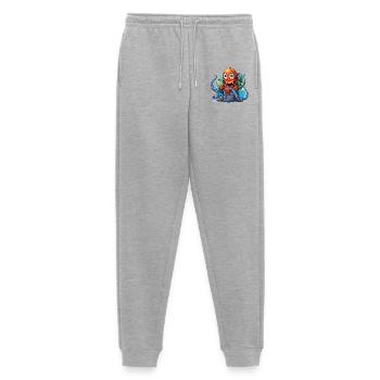 Reise-Oktopus mit Weltkugel - Männer Premium Bio Jogginghose - Grau meliert - Vorne - Thijin (182cm)