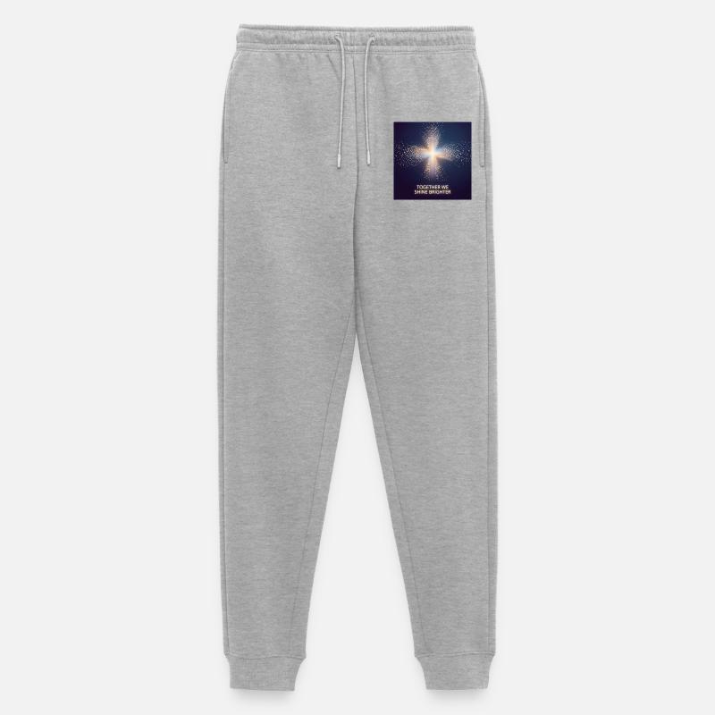 Lichtkreuz Gemeinsam Strahlen - Männer Premium Bio Jogginghose - Grau meliert