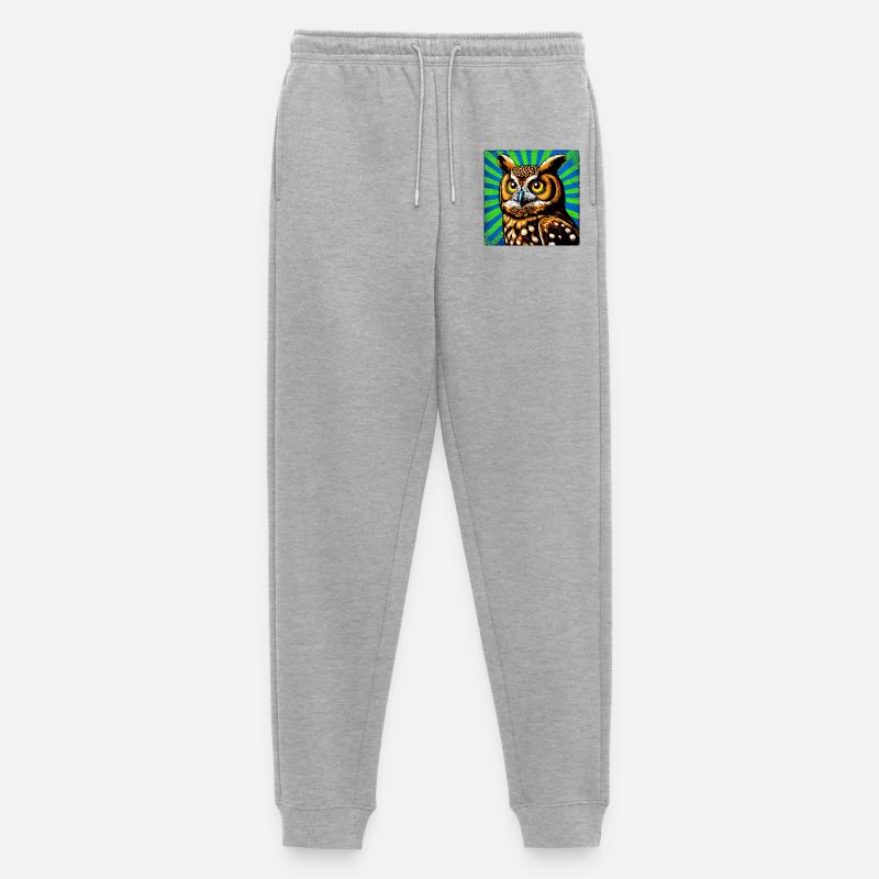 Eule - Männer Premium Bio Jogginghose - Grau meliert