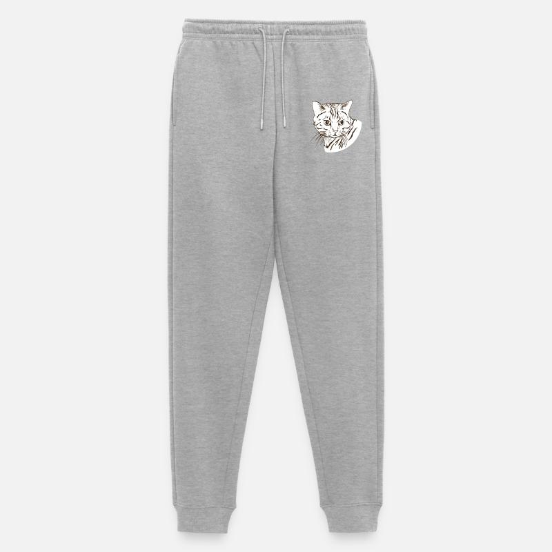 Katze - Männer Premium Bio Jogginghose - Grau meliert