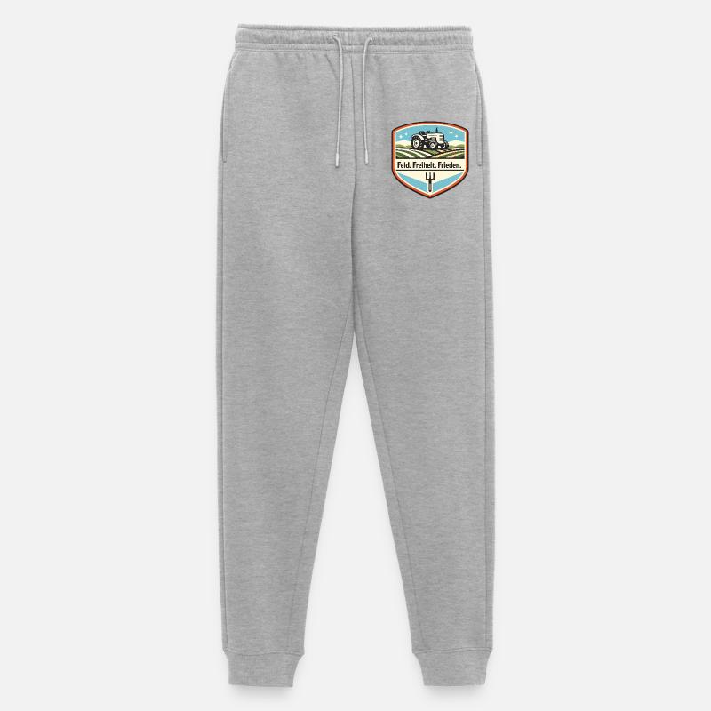 Feldfreiheit Frieden Traktor Patch - Männer Premium Bio Jogginghose - Grau meliert