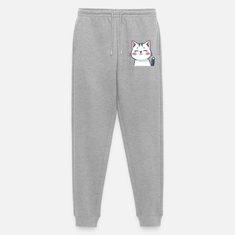 Katze Kätzchen Katzenshirt Geschenk - Männer Premium Bio Jogginghose - Grau meliert