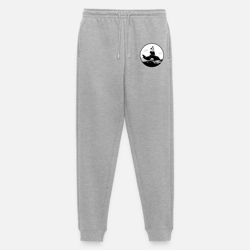 Schwarz-Weiß-Odyssee - Männer Premium Bio Jogginghose - Grau meliert