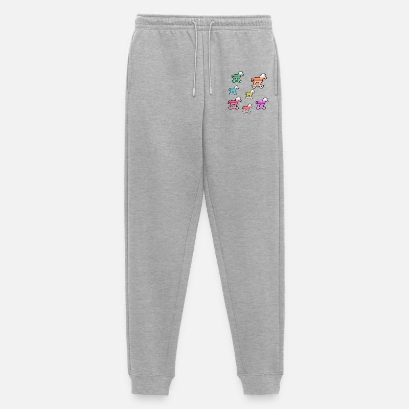 Pferde - Männer Premium Bio Jogginghose - Grau meliert