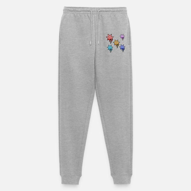 Blumen - Männer Premium Bio Jogginghose - Grau meliert