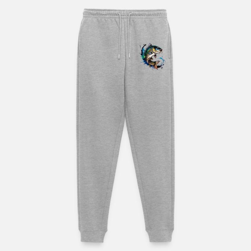 Springender Karpf - Männer Premium Bio Jogginghose - Grau meliert