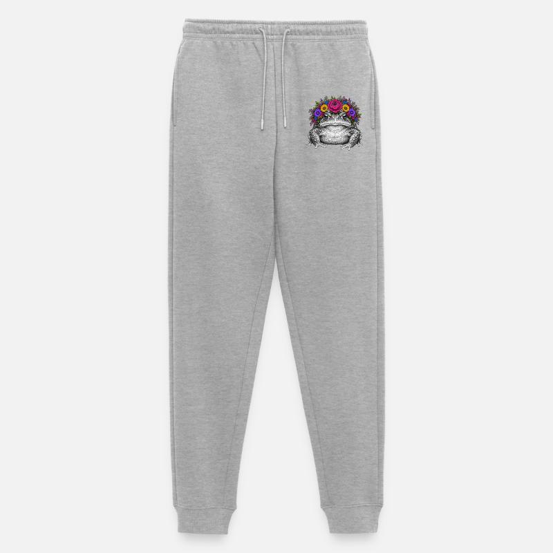 Toad with flower crown - Men's Premium Organic Joggers - heather grey