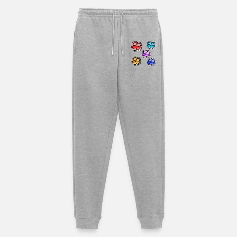 Blumen - Männer Premium Bio Jogginghose - Grau meliert