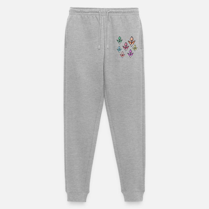 Blumen - Männer Premium Bio Jogginghose - Grau meliert
