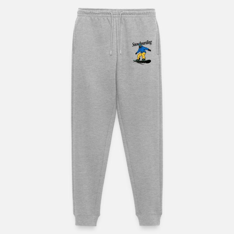 Snowboarder - Männer Premium Bio Jogginghose - Grau meliert