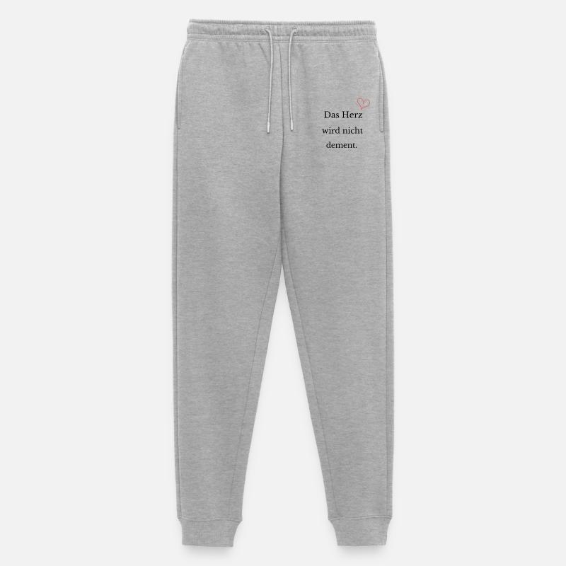 Das Herz wird nicht dement - Männer Premium Bio Jogginghose - Grau meliert